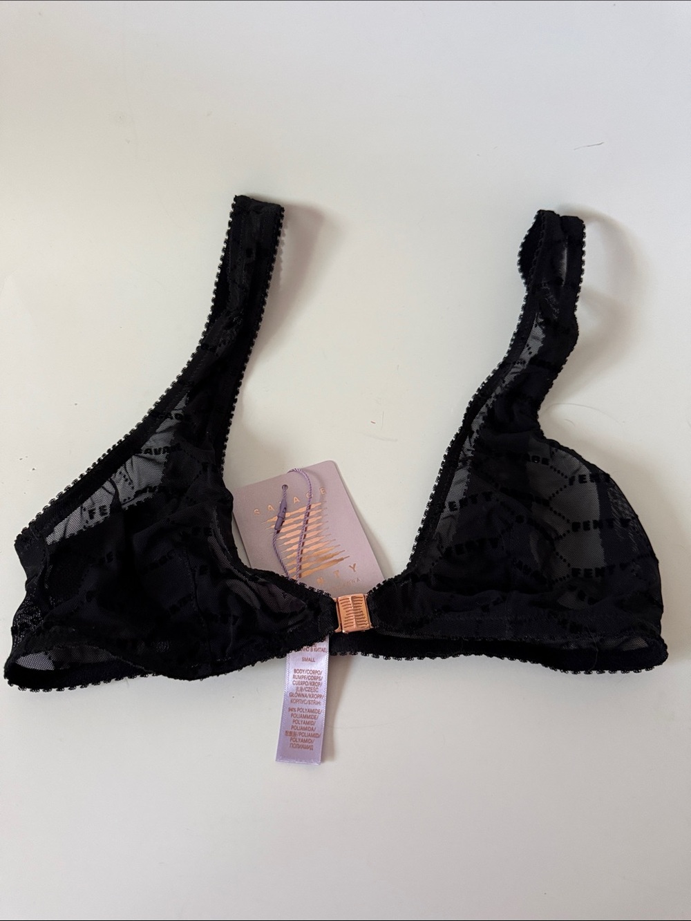 Savage X Fenty Sheer Black Lace Bralette with Front Closure